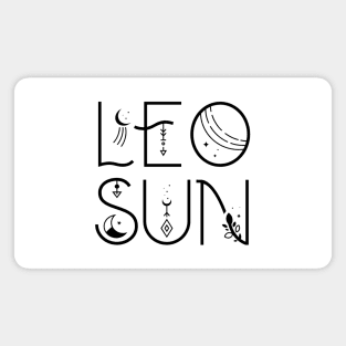 Leo sun sign celestial typography Magnet